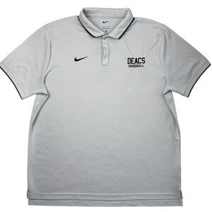 Nike Wake Forest Baseball TEAM ISSUED Demon Deacons ACC Men’s Gray Polo Shirt XL